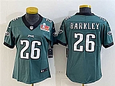 Women's Philadelphia Eagles #26 Saquon Barkley Green 2025 Super Bowl LIX Patch Vapor Untouchable Limited Stitched Jersey(Run Small),baseball caps,new era cap wholesale,wholesale hats